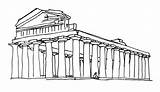 Drawing Architecture Roman Greek Temple Getdrawings Doric Column Ceres sketch template