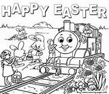 Easter Coloring Thomas Pages Train Printable Kids Choo Friends Worksheets Birthday Tank Crafts Happy Print Activities Engine Children Colouring Color sketch template