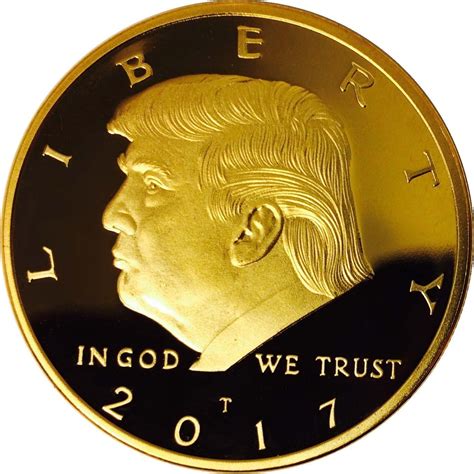 donald trump gold coin gold plated collectable coin  case included  president