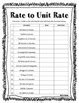 rate  unit rate worksheet  sjc  teaching tpt