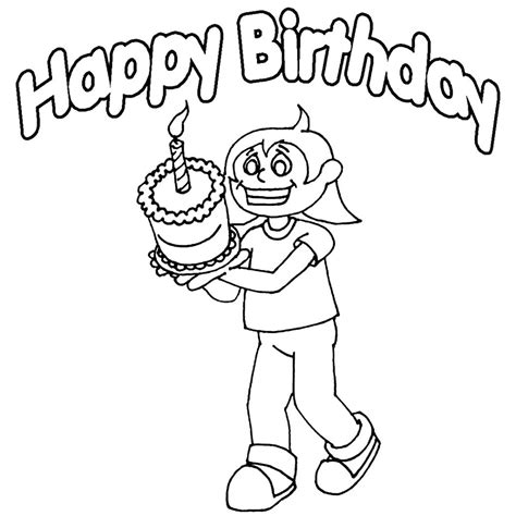 coloring page happy birthday coloring page book