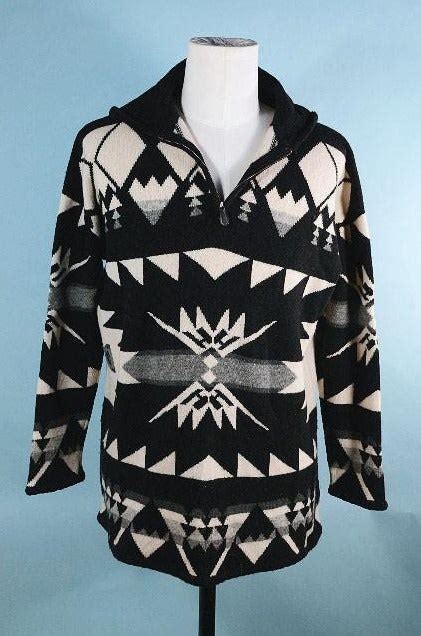 Vintage 80s Ralph Lauren Southwestern Sweater Hood Unisex Pullover