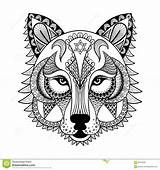 Coloring Pages Adults Wolf Adult Stress Anti Print Printable Detailed Colouring Mandala Vector Color Mask Dreamstime Ethnic Zentangled Amulet Mascot sketch template