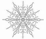 Snowflake Mandala Coloring Pages Getcolorings Snowflakes sketch template