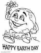 Earth Coloring Pages Happy Printable Sheets Print Holidays Card sketch template
