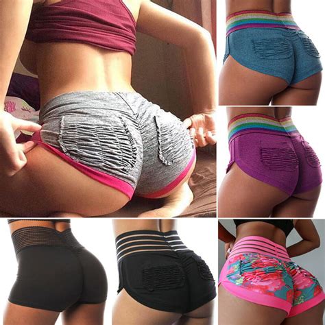 women yoga shorts ruched sports gym fitness workout butt lift hot pants