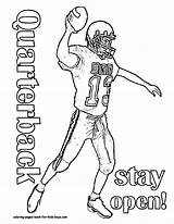 Coloring Football Pages Kids Printable Quarterback Player Bowl Super Print Sunday Manning Sports Peyton Raiders Template Greenbay Ecoloringpage Leave Popular sketch template