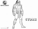 Kombat Mortal Coloring Pages Cyrax Printable Bettercoloring sketch template