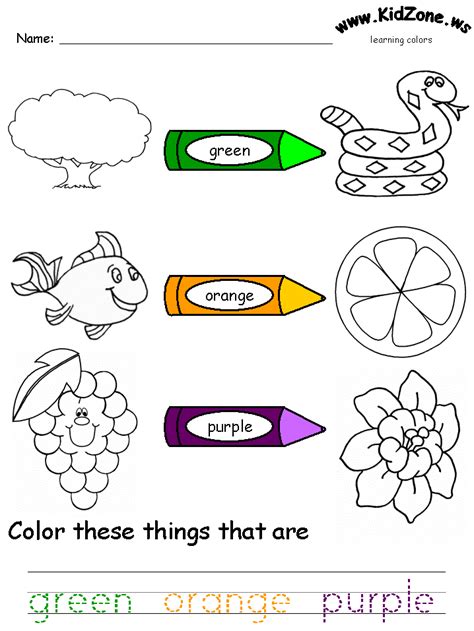 worksheet  colours  kg coloring worksheets