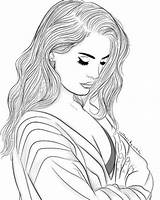 Outline Girl Coloring Weheartit Tumblr Drawings Lana Rey Del sketch template