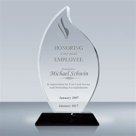 years  service award plaque crystal flame award  goodcount
