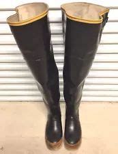 rare vintage kaufman black diamond rubber hip waders boots  uk