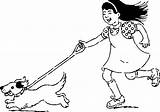 Dog Girl Her Coloring Walk Taking Animals Mitra Software Copyright sketch template