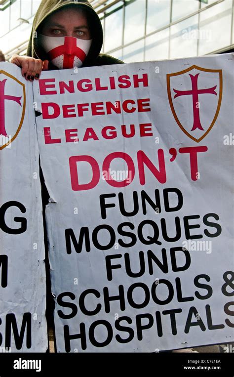 English Defence League Edl March Through Tower Hamlets London East End