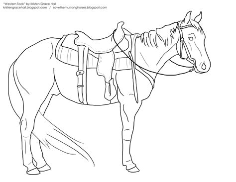 horse saddle coloring pages