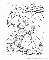 Nursery Rhyme Coloring Pages Rhymes Printable Rain Color sketch template