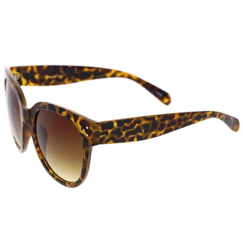 sunglassla women s oversize horn rimmed wide temple cat eye sunglasses