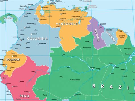childrens political map  south america cosmographics