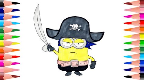 painting despicable  pirate minion coloring book coloring