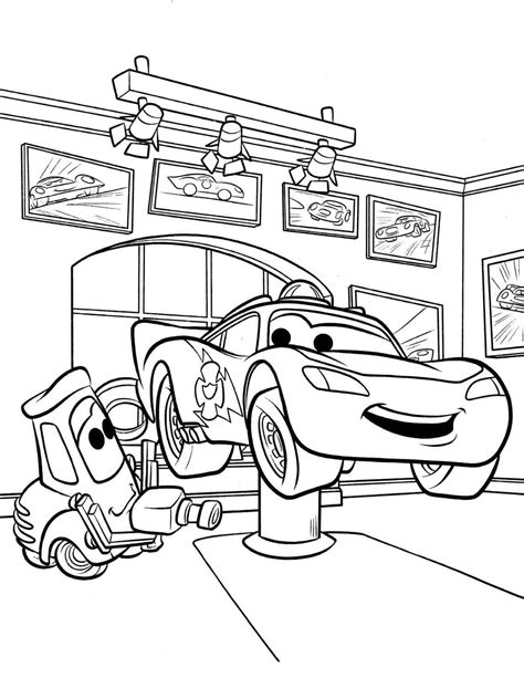 lightning mcqueen repair coloring page  print  color