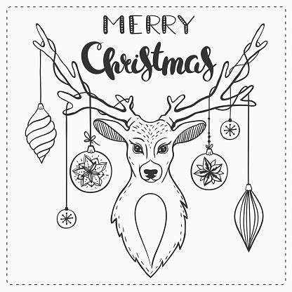 black  white christmas card stock illustration  image