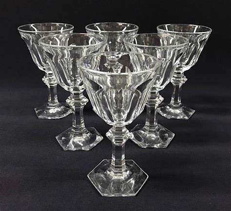 Vintage Baccarat Crystal Claret Glasses In The Harcourt Pattern