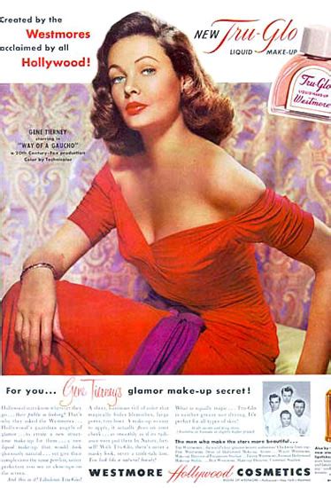 westmore hollywood cosmetics gene tierney mad men art vintage ad art collection
