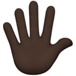raised hand  fingers splayed dark skin tone emoji uf ufff