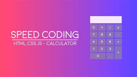 speed coding html css js calculator youtube