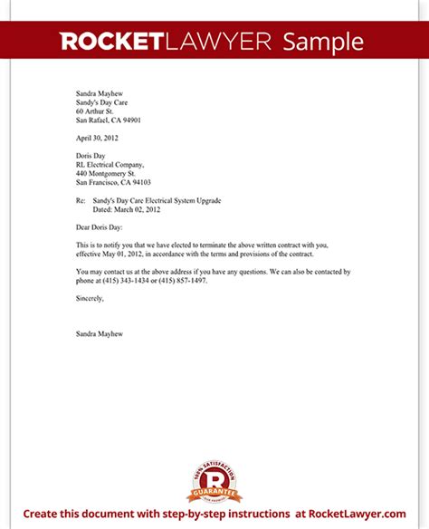 sample letter  terminate contract  realtor latest news