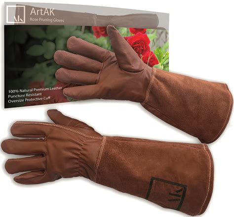 garden gloves thorn proof leather rose pruning gloves  extra long