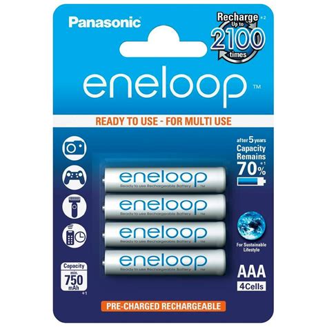 Panasonic Eneloop Rechargeable Battery Nimh Aaa 1 2v 750mah Set X4