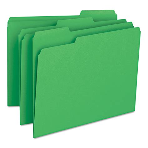 smead colored file folders  cut tabs letter size green box