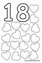 Number Coloring 18 Pages Eighteen Numbers Del Printable Preescolar Para Outline Hearts Preschool Actividades Al Numero Colorear Activity Color Números sketch template