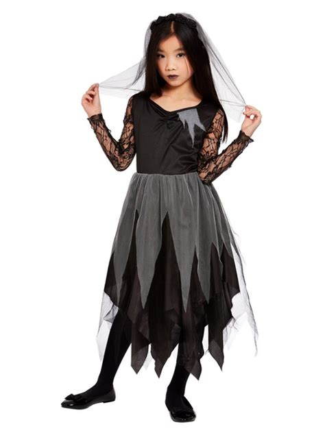 New Women Deluxe Victorian Halloween Sexy Costume Black Ghost Bride