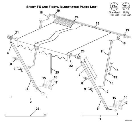 dometic manual awning parts diagram