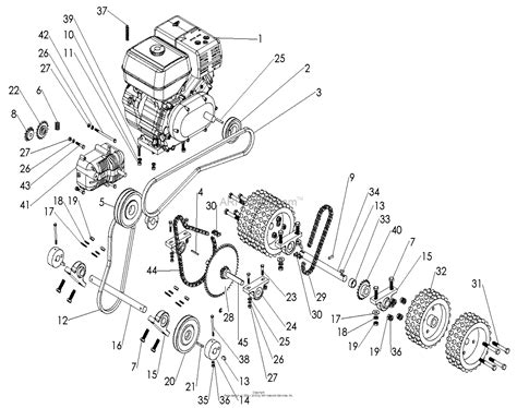 bunton bobcat ryan schv  hydro drive sod cutter hp parts diagram  power train assy