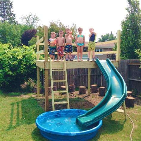 diy kids play platform  jumping stumps