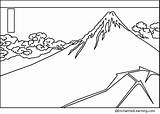 Fuji Hokusai Coloring Mount Pages Mt Thunderstorm Thunder Color Kids Enchantedlearning Storm Japan Foot Designlooter Katsushika La Choose Board Click sketch template