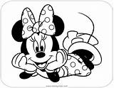 Minnie Mouse Coloring Pages Down Cute Lying Disneyclips Misc Pdf sketch template