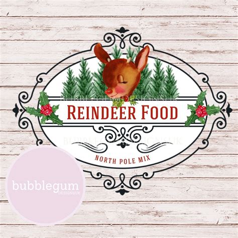 reindeer food png magic reindeer food sticker design vintage etsy