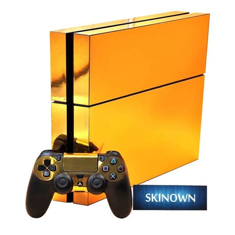 skinown ps skins golden skin gold sticker vinly decal cover  sony ps playstation  console