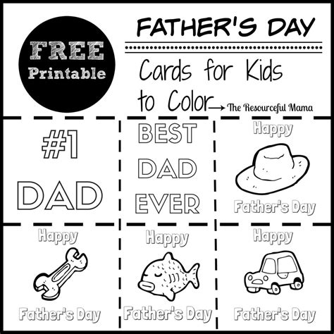 coloring cards  fathers day  resourceful mama