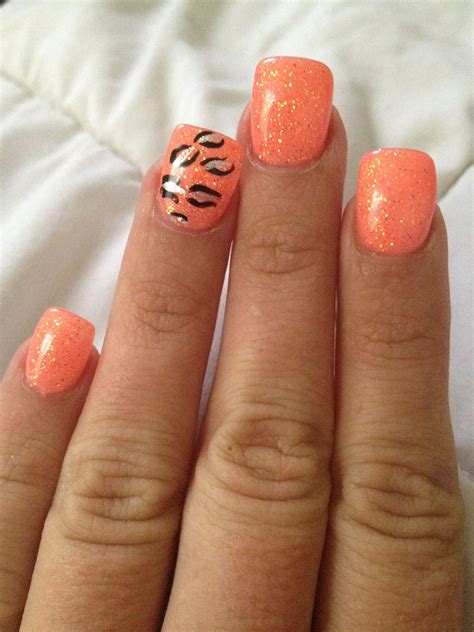 orange crush gel nails  love nails gorgeous nails perfect nails