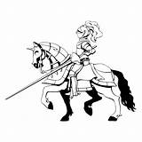 Knight Horse Coloring Ride sketch template