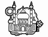 Mahal Taj Coloring Landscapes Coloringcrew Pages sketch template