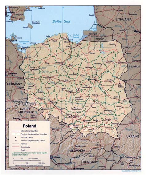 detailed political and administrative map of poland with