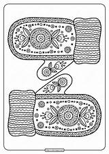 Knitted Mittens sketch template