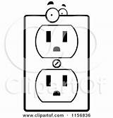 Electrical Clipart Outlet Socket Coloring Cartoon Character Outlined Vector Cory Thoman Clipground sketch template
