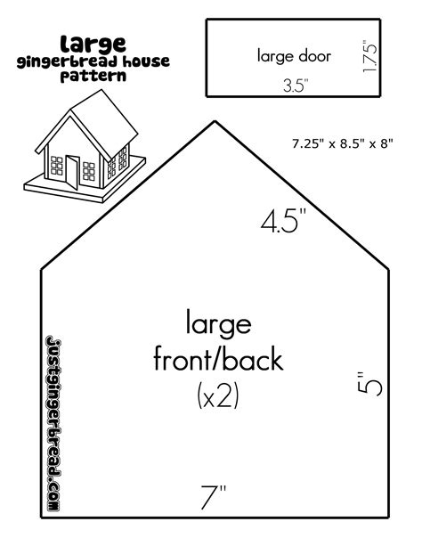 large gingerbread house template printable printable templates